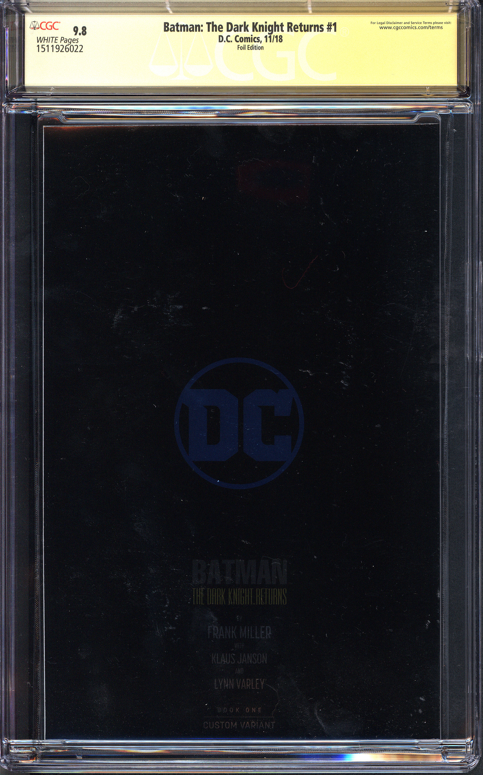 BATMAN: THE DARK KNIGHT RETURNS Back Cover