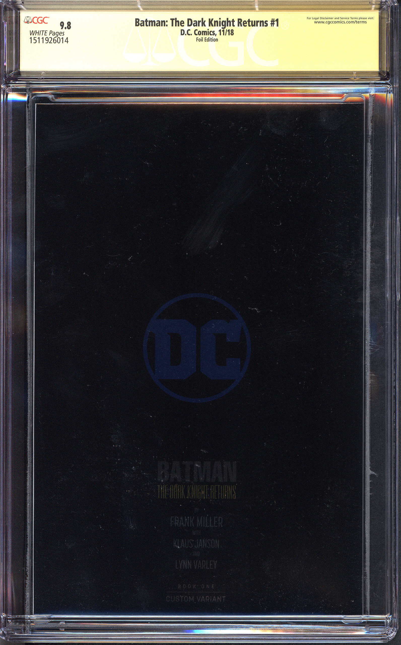 BATMAN: THE DARK KNIGHT RETURNS Back Cover