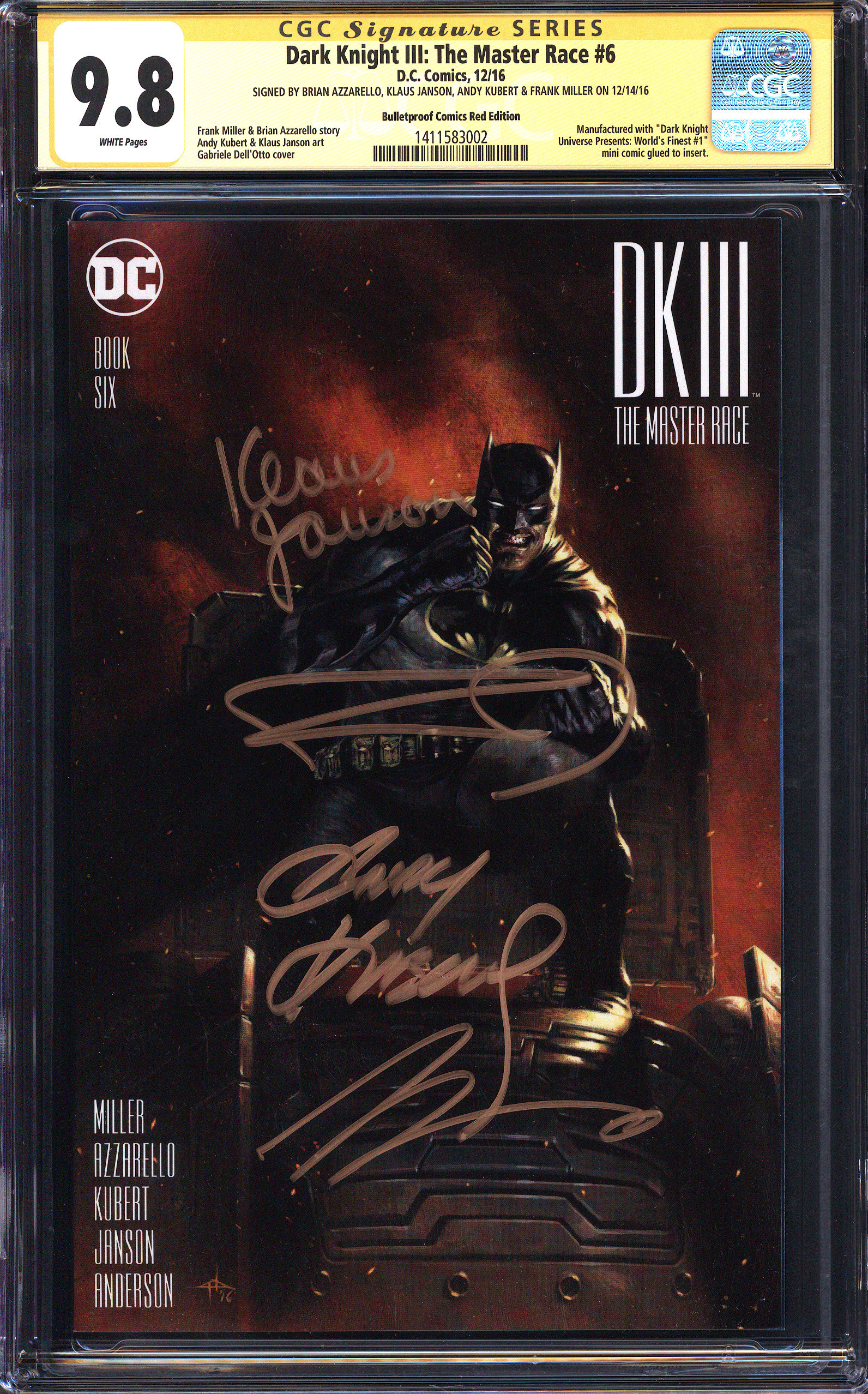 DARK KNIGHT III: THE MASTER RACE Front Cover