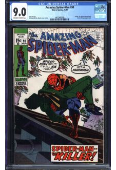 AMAZING SPIDER-MAN #90 CGC 9.0 OW/WH PAGES front cover