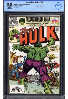INCREDIBLE HULK #278 CBCS 9.8 WHITE PAGES front cover