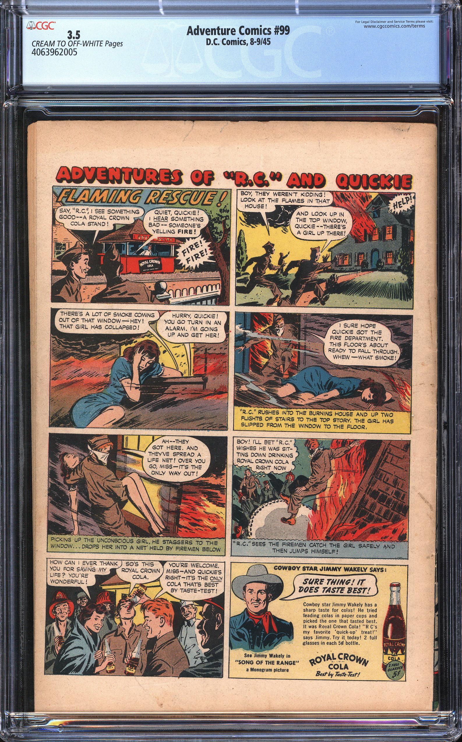 ADVENTURE COMICS Back Cover