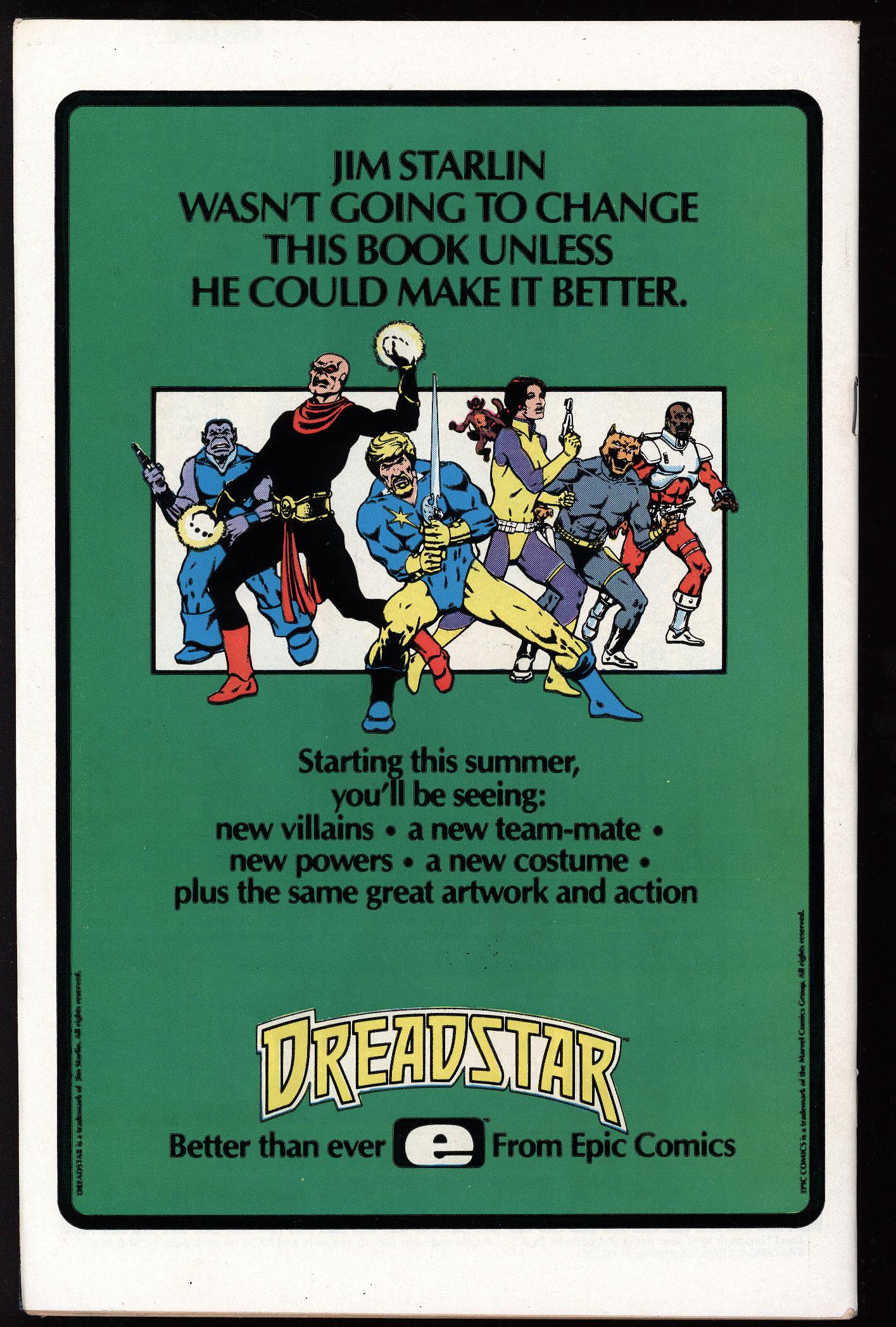 X-MEN Back Cover