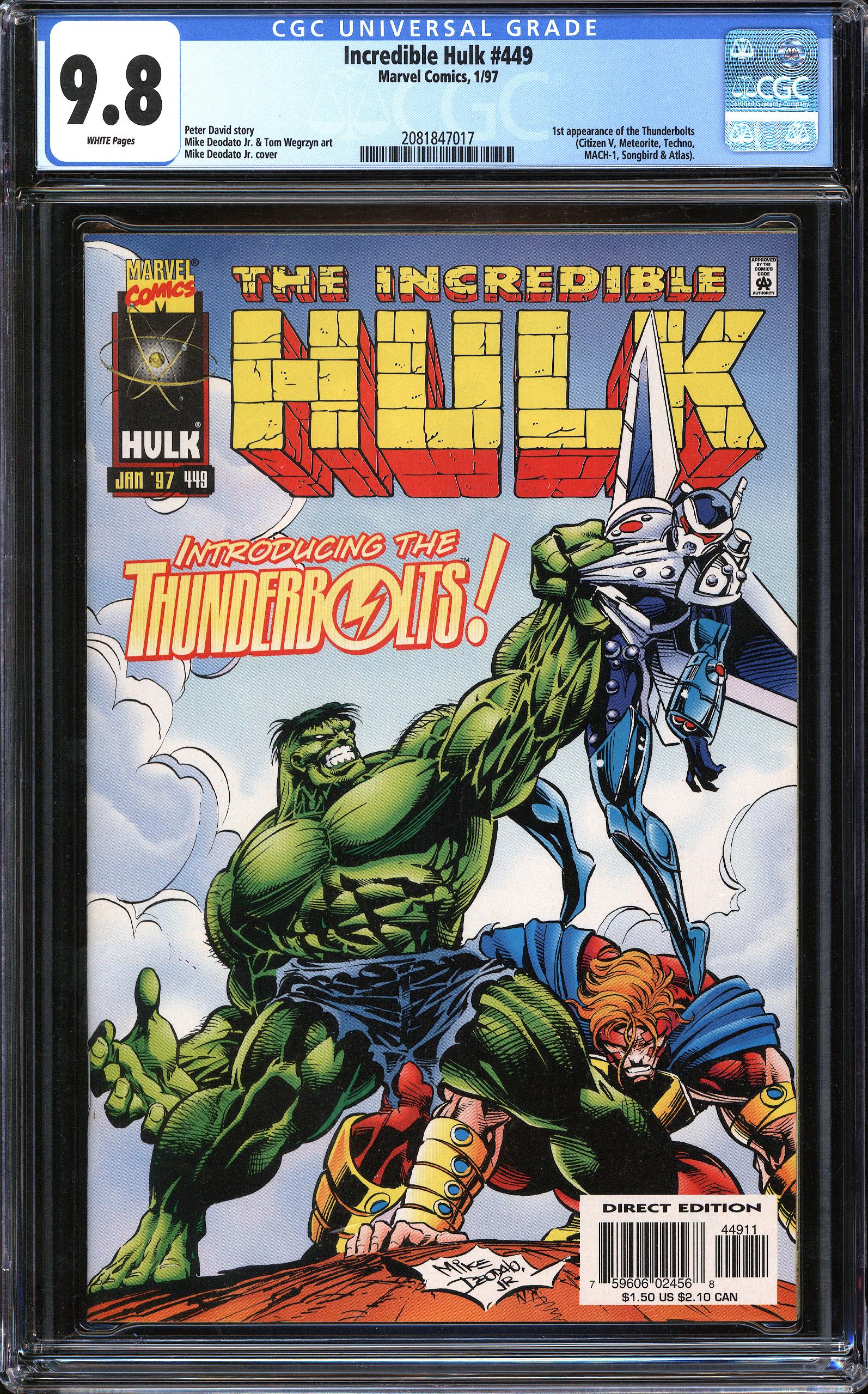 INCREDIBLE HULK #449 CGC 9.8 WHITE PAGES | Reece's Rare Comics