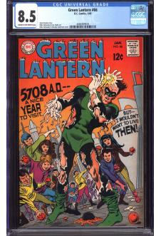 GREEN LANTERN #66 CGC 8.5 CR/OW PAGES front cover
