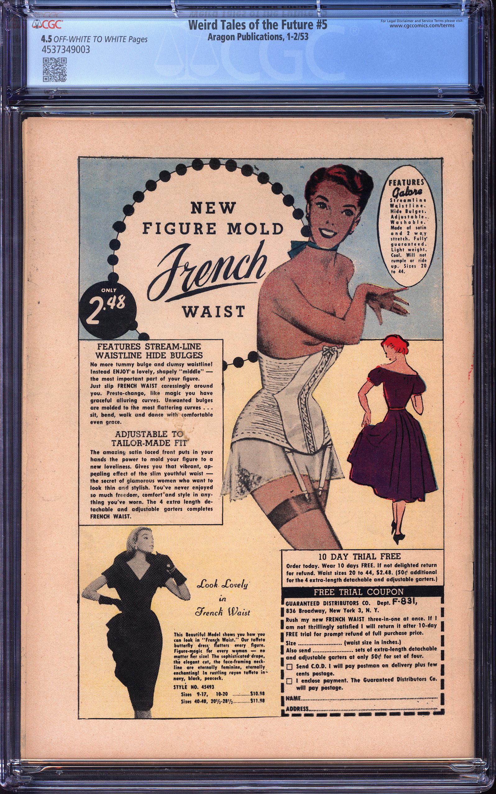 WEIRD TALES OF THE FUTURE Back Cover