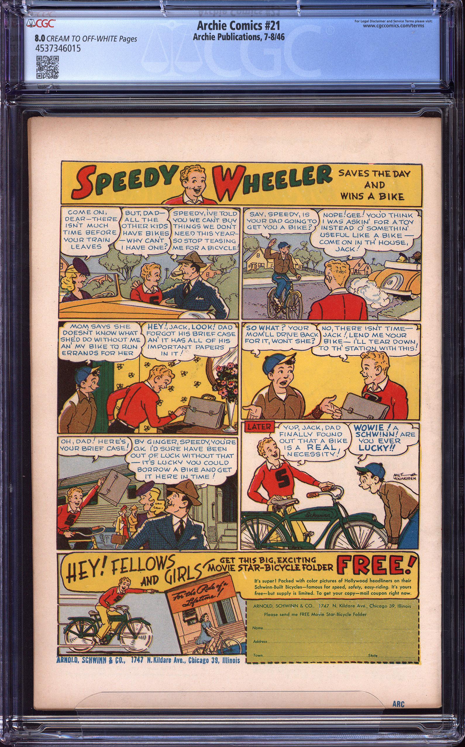 ARCHIE COMICS Back Cover