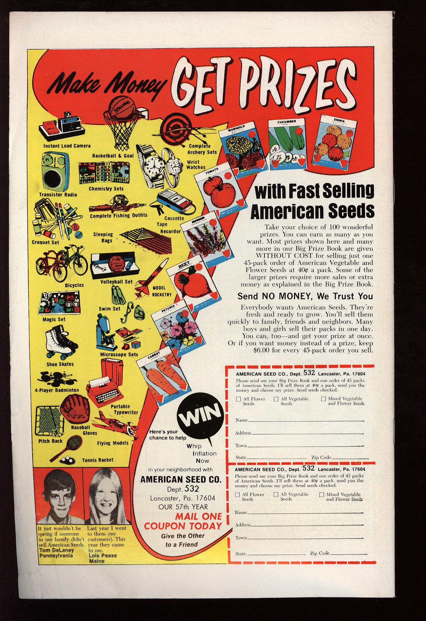 ADVENTURE COMICS Back Cover
