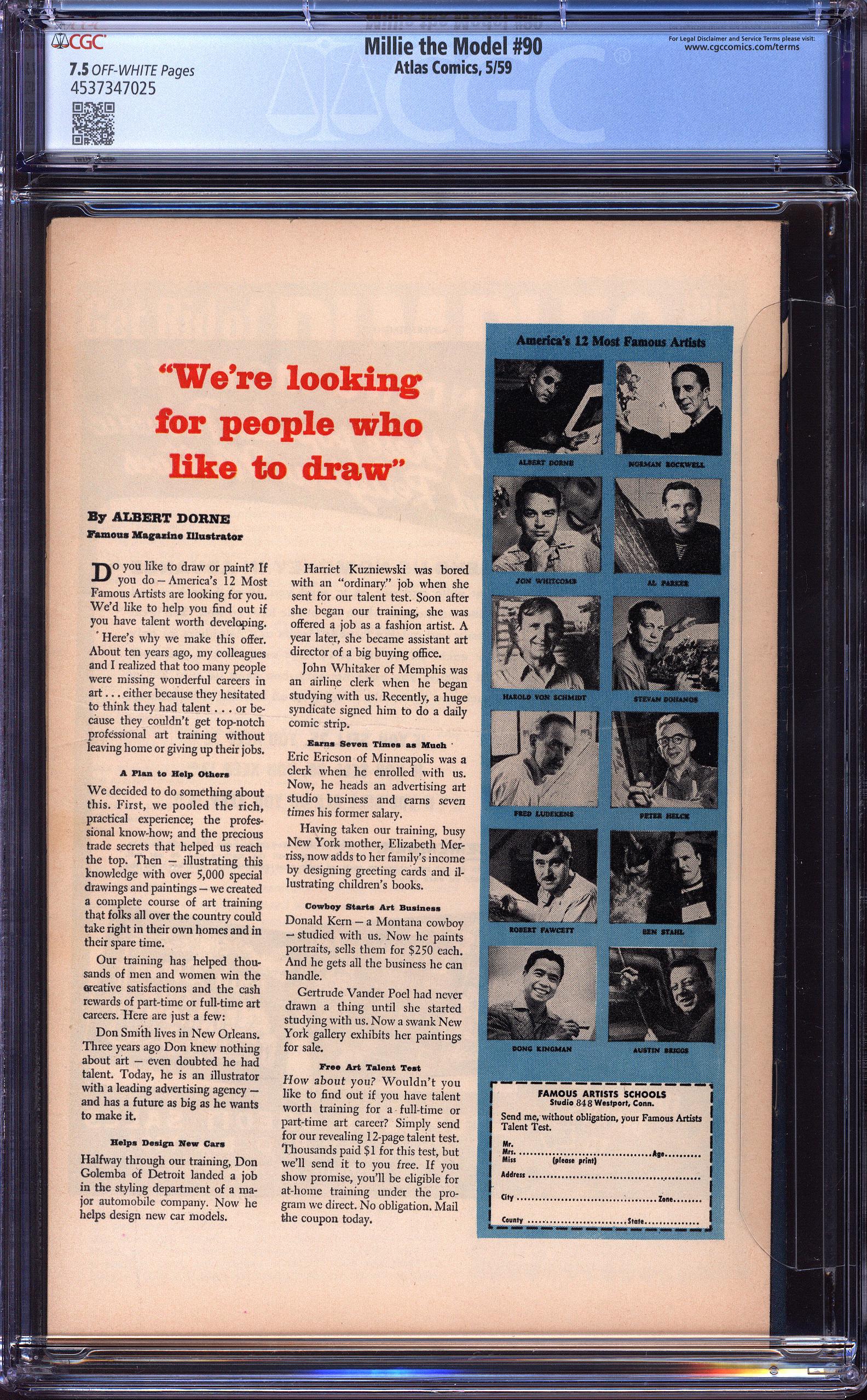 MILLIE THE MODEL Back Cover