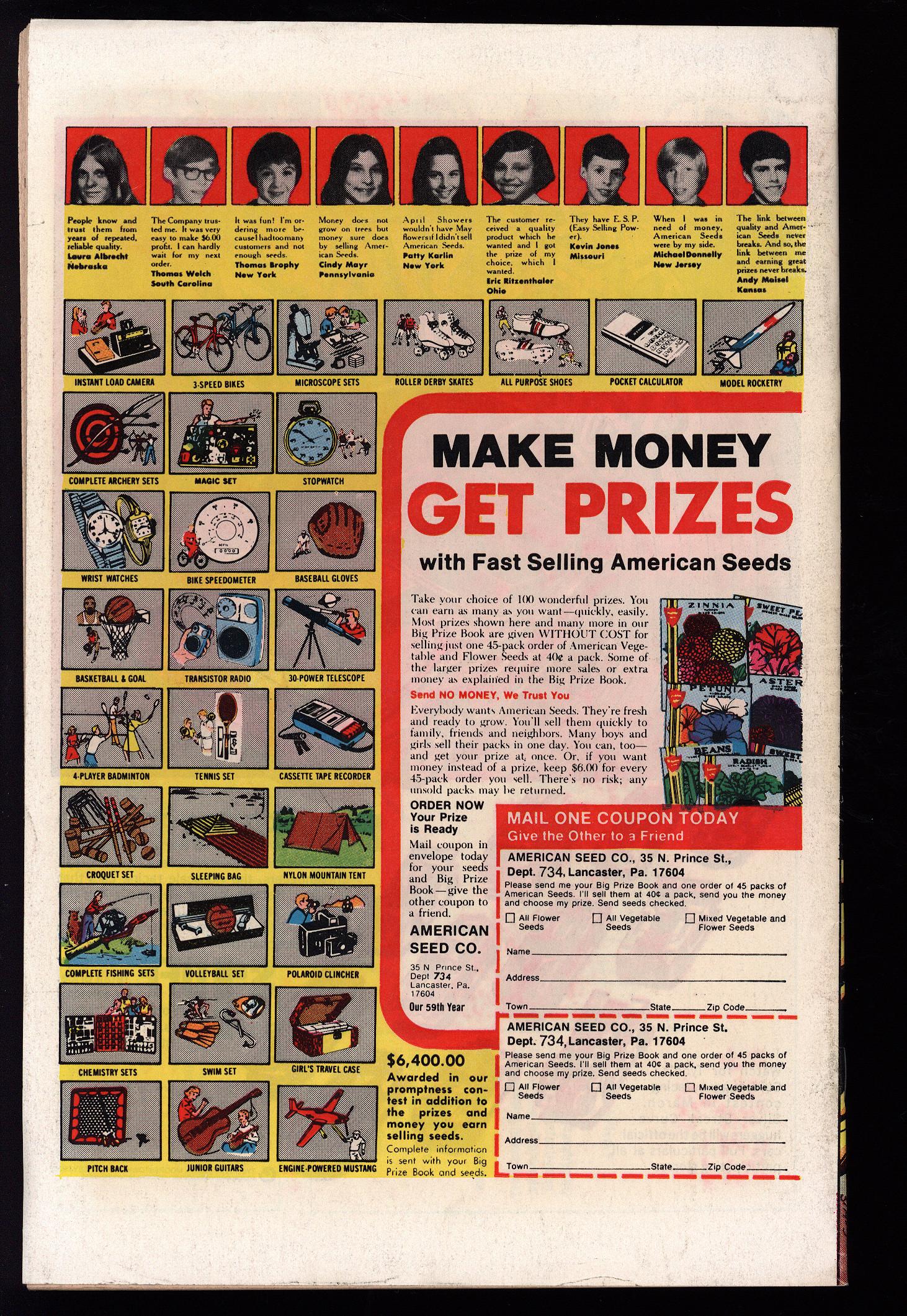 ALL STAR COMICS Back Cover