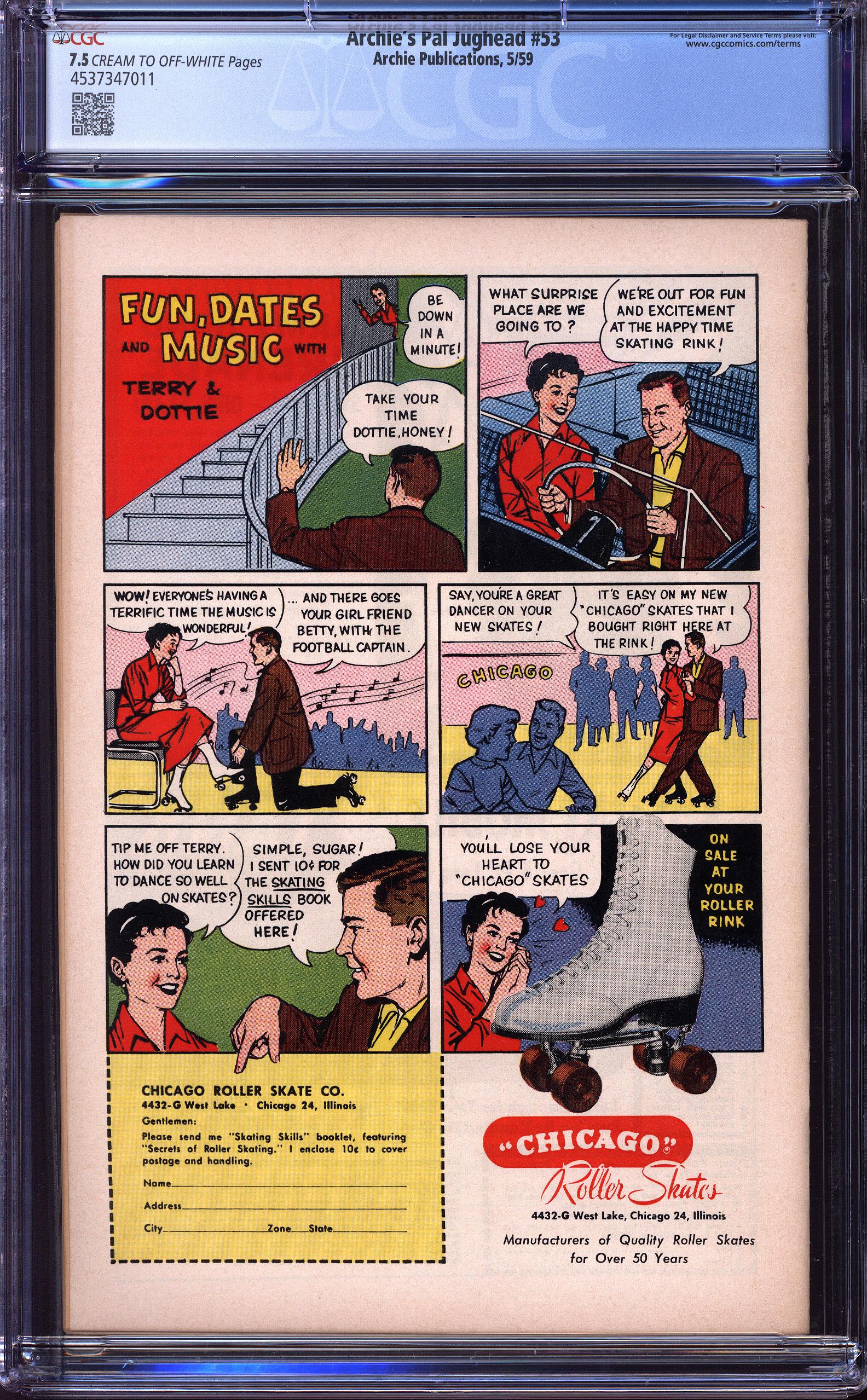 ARCHIE'S PAL JUGHEAD Back Cover