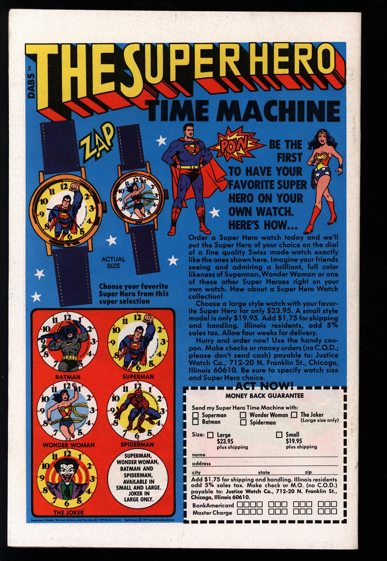 ALL STAR COMICS Back Cover