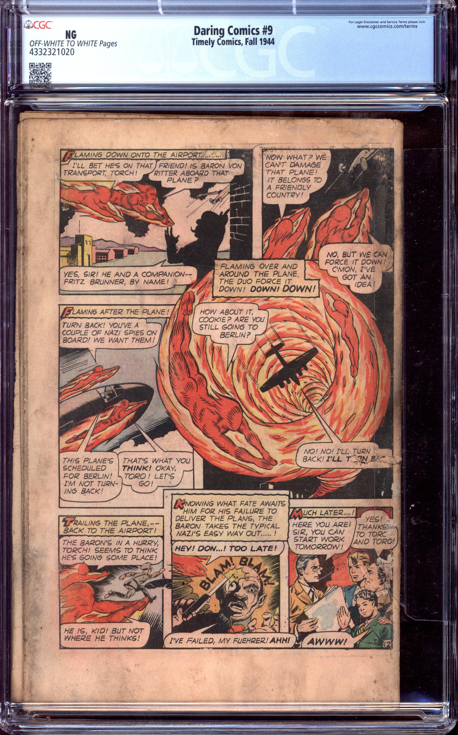 DARING COMICS Back Cover