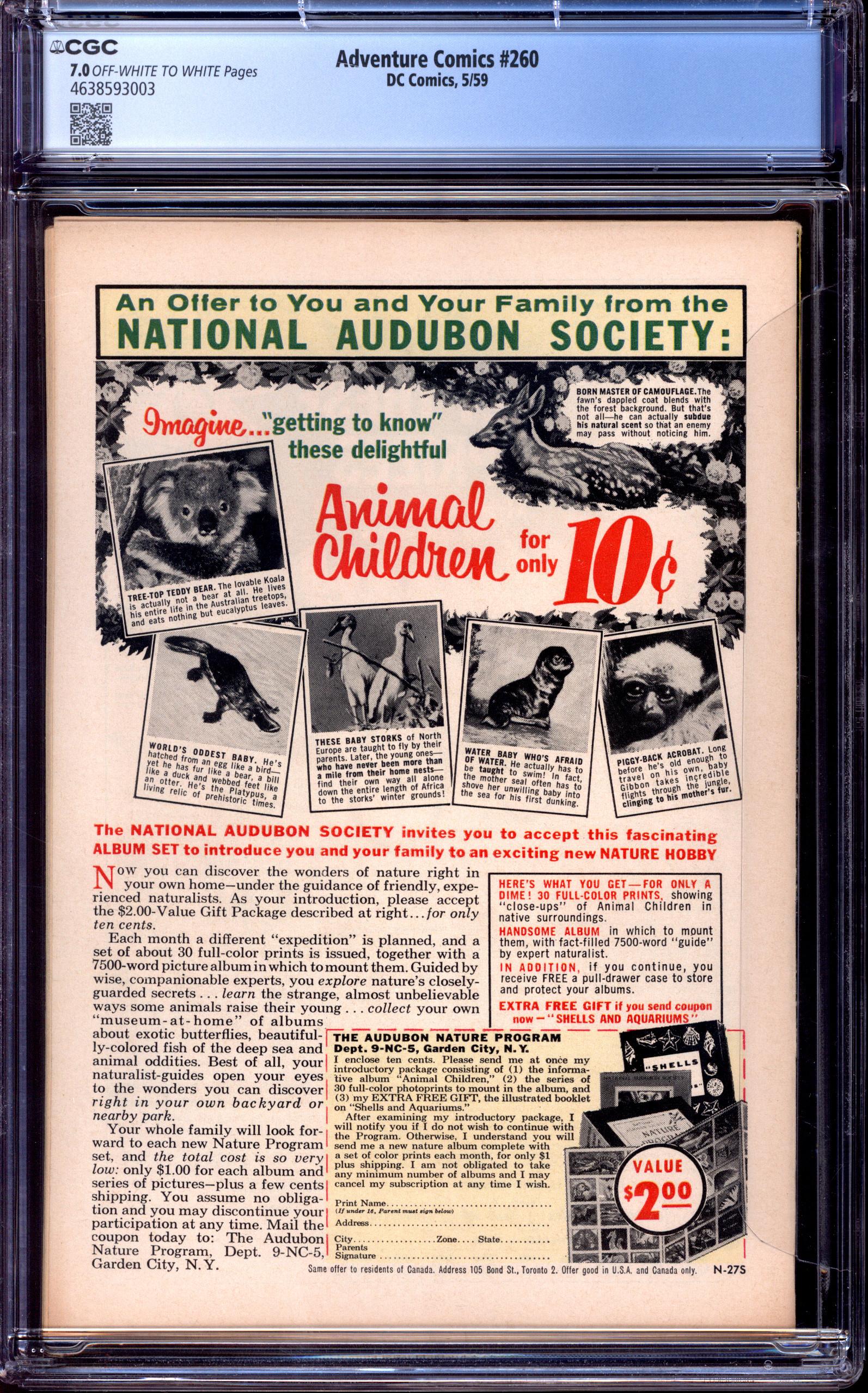 ADVENTURE COMICS Back Cover