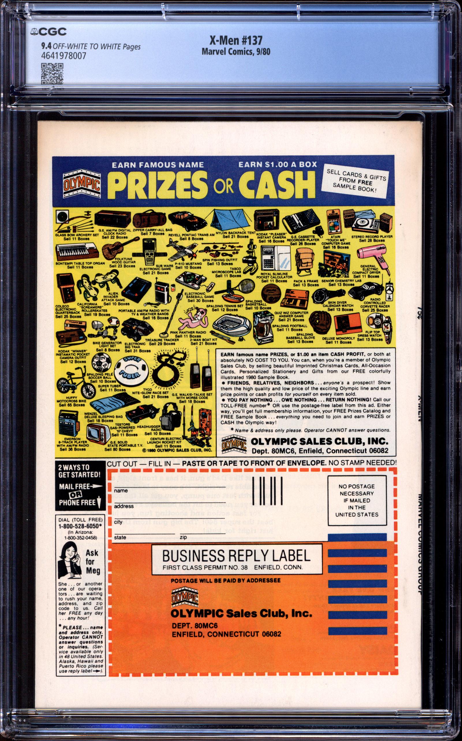 X-MEN Back Cover