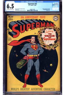 SUPERMAN #53 CGC 6.5 OW/WH PAGES front cover