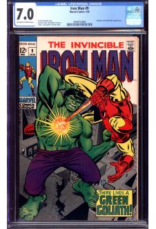 IRON MAN #9 CGC 7.0 OW/WH PAGES front cover