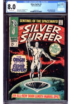 SILVER SURFER #1 CGC 8.0 OW PAGES front cover