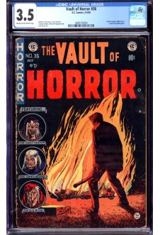VAULT OF HORROR #36 CGC 3.5 CR/OW PAGES front cover