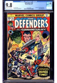 DEFENDERS #26 CGC 9.8 OW/WH PAGES front cover