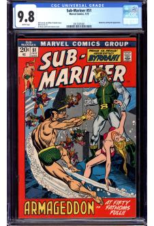 SUB-MARINER #51 CGC 9.8 WHITE PAGES front cover