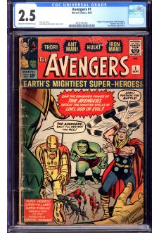 AVENGERS #1 CGC 2.5 CR/OW PAGES front cover