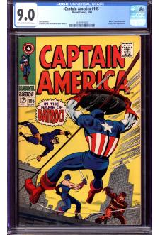 CAPTAIN AMERICA #105 CGC 9.0 OW/WH PAGES front cover