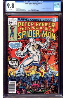 SPECTACULAR SPIDER-MAN #9 CGC 9.8 WHITE PAGES front cover
