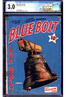 BLUE BOLT #V4 #2 CGC 3.0 WHITE PAGES front cover