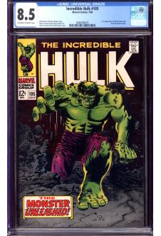 INCREDIBLE HULK #105 CGC 8.5 OW/WH PAGES front cover