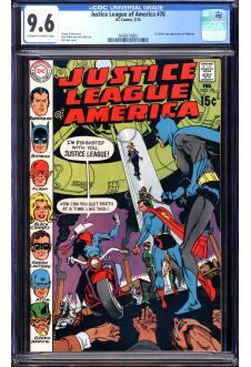 JUSTICE LEAGUE OF AMERICA #78 CGC 9.6 OW/WH PAGES front cover