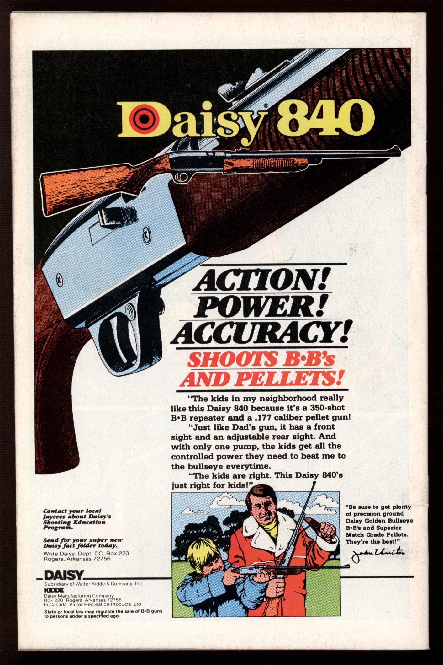 ACTION COMICS Back Cover