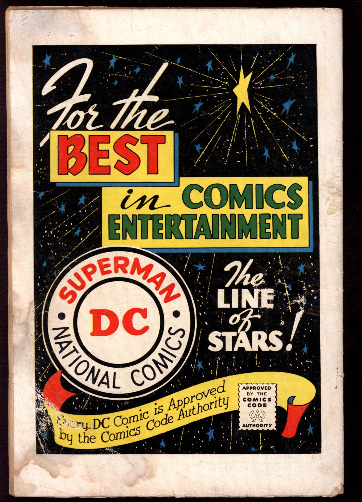 DETECTIVE COMICS Back Cover