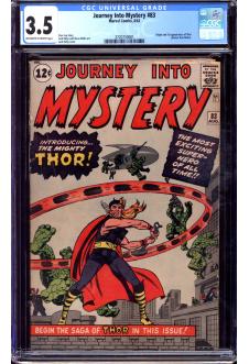 JOURNEY INTO MYSTERY #83 CGC 3.5 OW/WH PAGES front cover