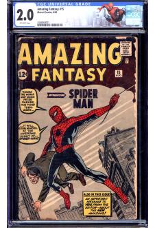 AMAZING FANTASY #15 CGC 2.0 OW PAGES front cover