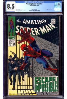 AMAZING SPIDER-MAN #65 CGC 8.5 OW/WH PAGES front cover