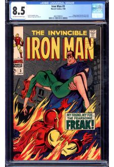 IRON MAN #3 CGC 8.5 OW/WH PAGES front cover