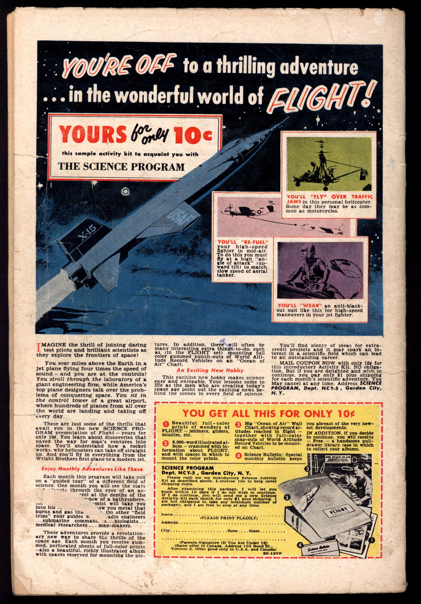 ADVENTURE COMICS Back Cover