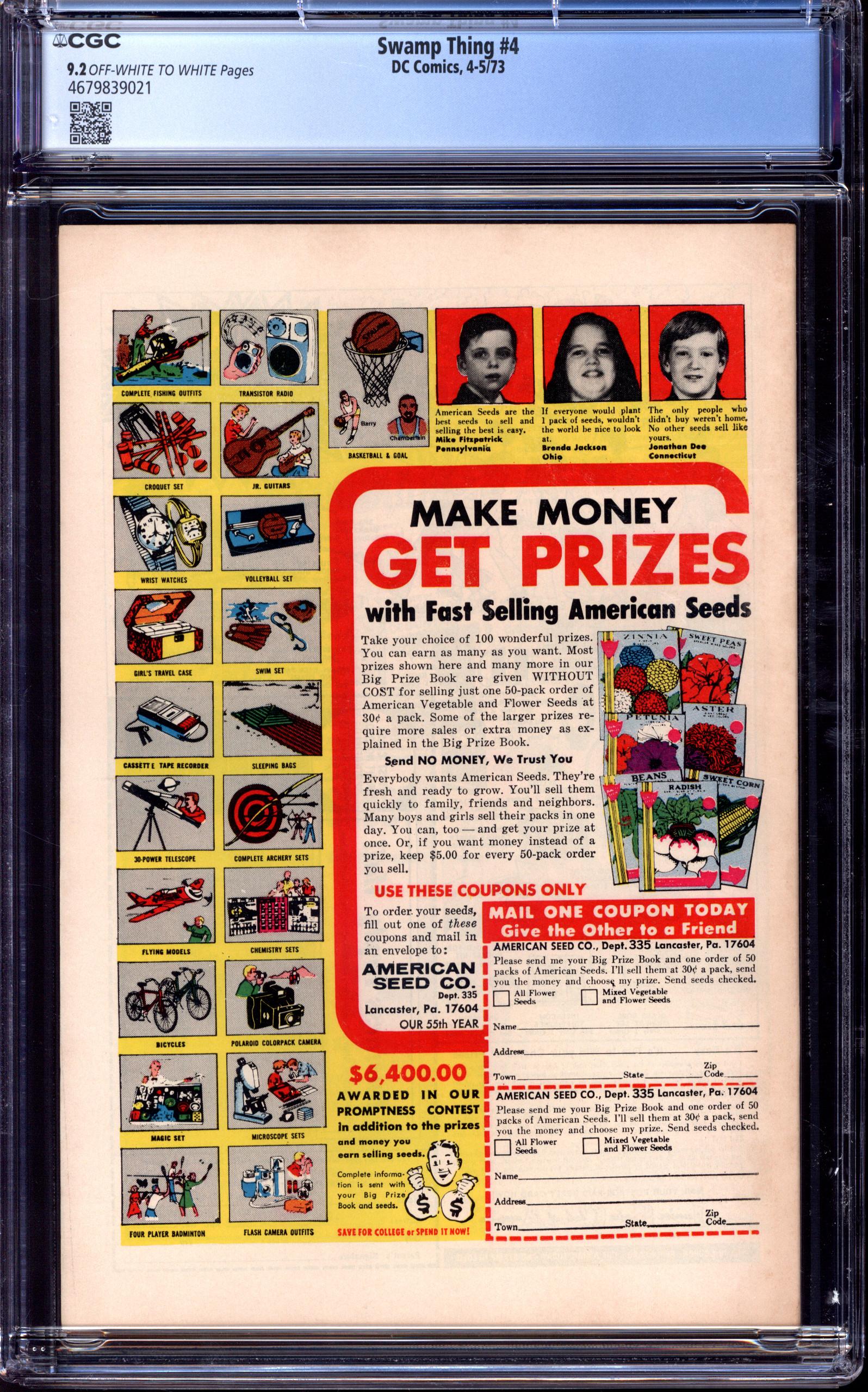 SWAMP THING Back Cover