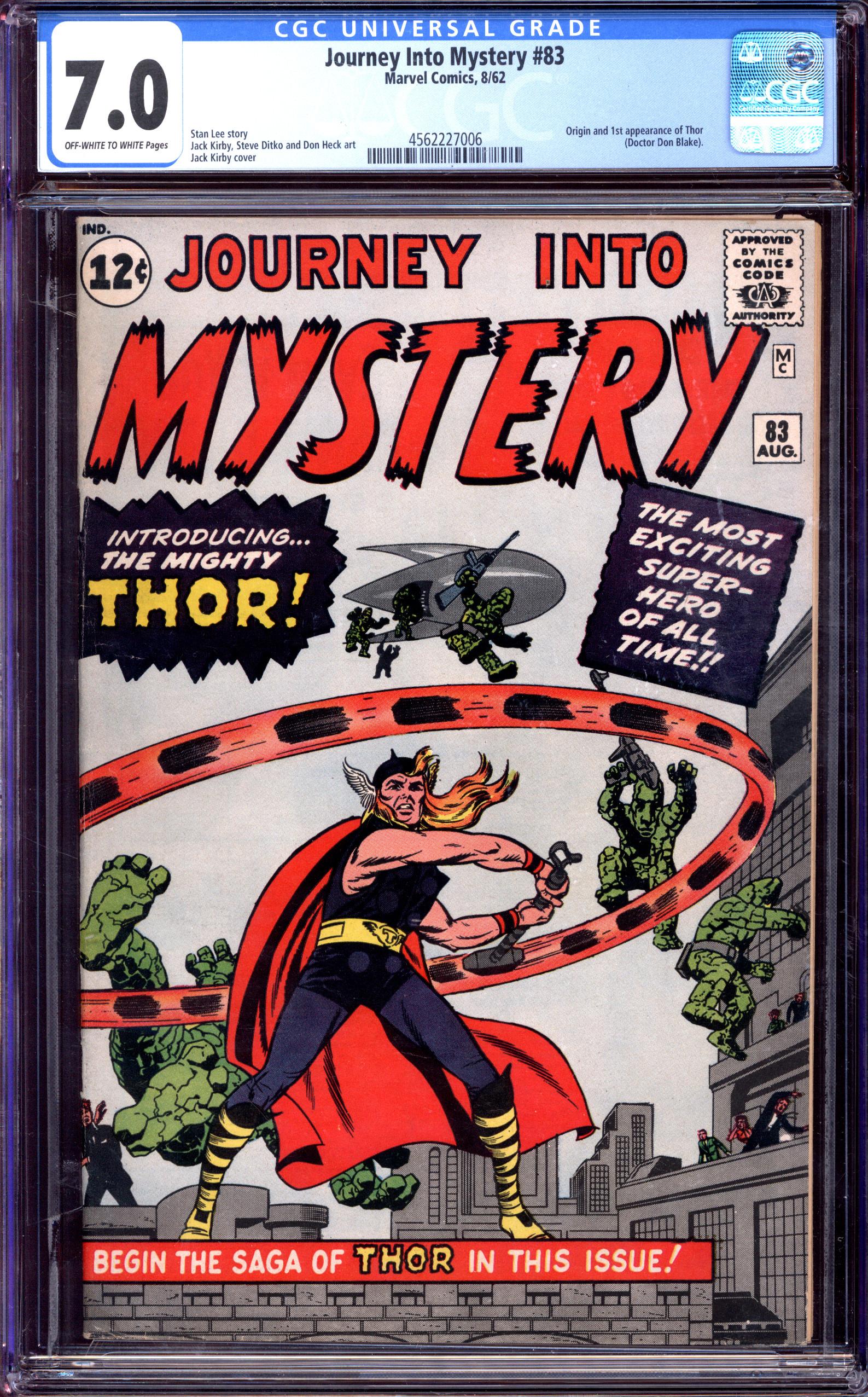 JOURNEY INTO MYSTERY #83 CGC 7.0 OW/WH PAGES | Reece's Rare Comics