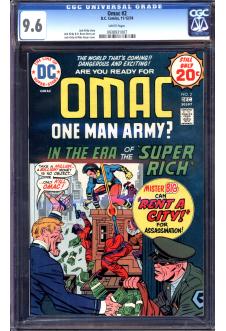 OMAC #2 CGC 9.6 WHITE PAGES front cover
