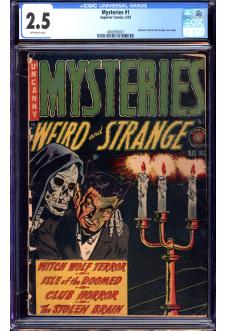 MYSTERIES #1 CGC 2.5 OW PAGES front cover