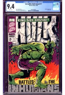 INCREDIBLE HULK ANNUAL #1 CGC 9.4 WHITE PAGES front cover