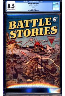 BATTLE STORIES #3 CGC 8.5 LT/OW PAGES front cover