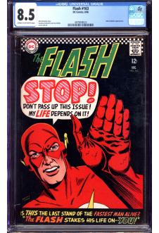 FLASH #163 CGC 8.5 CR/OW PAGES front cover