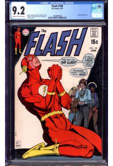 FLASH #198 CGC 9.2 CR/OW PAGES front cover