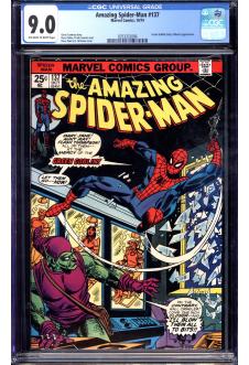 AMAZING SPIDER-MAN #137 CGC 9.0 OW/WH PAGES front cover