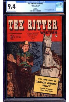 TEX RITTER WESTERN #8 CGC 9.4 CR/OW PAGES front cover