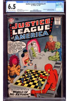 JUSTICE LEAGUE OF AMERICA #1 CGC 6.5 OW/WH PAGES front cover