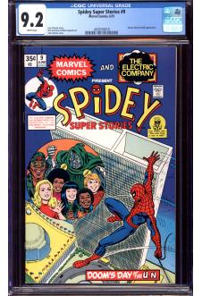SPIDEY SUPER STORIES #9 CGC 9.2 WHITE PAGES front cover